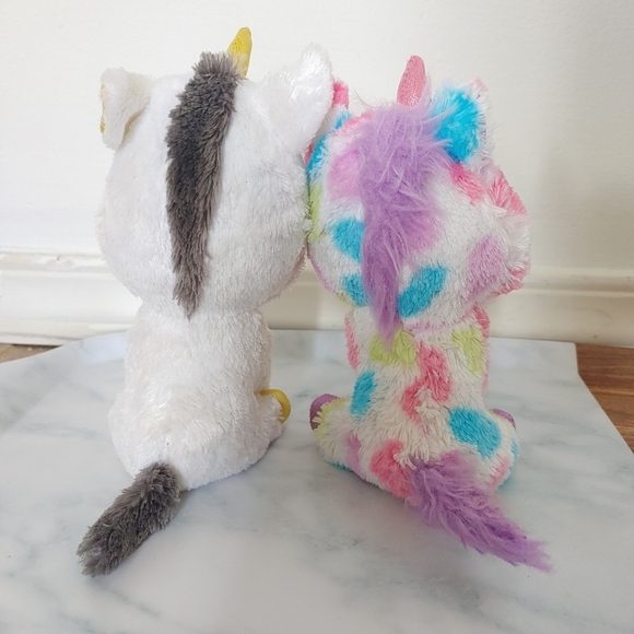 Ty beanie baby | Pegasus & Wishful regular sized white & polkadot unicorn - Picture 4 of 5